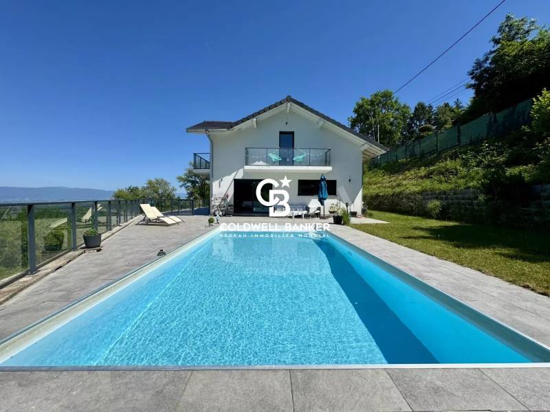 Villa d'architecte à vendre à Cranves-Sales avec piscine et vue panoramique sur le Jet d'Eau